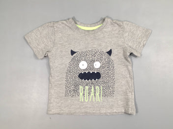 T-shirt m.c gris flammé monstre