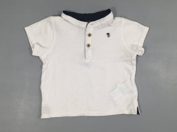 Polo m.c blanc col mao