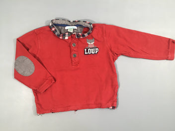 Polo m.l jersey rouge loup