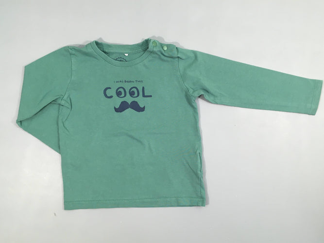 T-shirt m.l vert cool moustache, moins cher chez Petit Kiwi