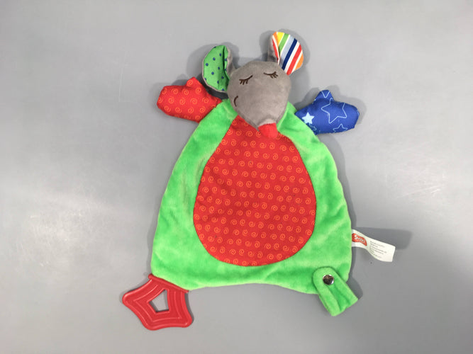 Doudou plat souris verte, moins cher chez Petit Kiwi