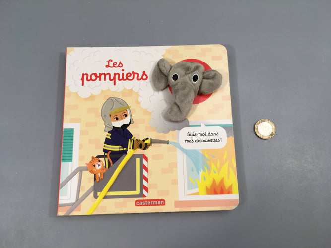 Les pompiers, livre marionettes, moins cher chez Petit Kiwi