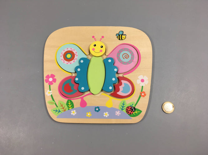 Planche puzzle bois papillon, Ulysse couleurs d'enfance, moins cher chez Petit Kiwi