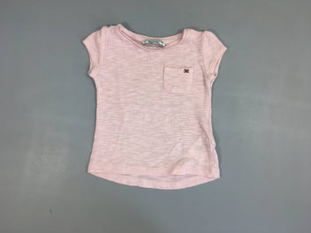 Pull m.c léger maille rose flammé poche