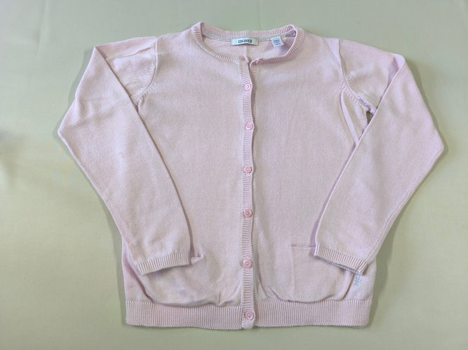 Gilet fines mailles rose clair, moins cher chez Petit Kiwi