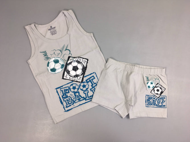 Pyjashort 2pcs jersey gris FootBall, moins cher chez Petit Kiwi