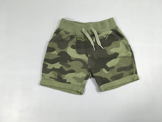 Short à revers molleton vert camouflage-Bouloché, moins cher chez Petit Kiwi