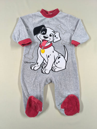 Pyjama velours gris clair Dalmatien, moins cher chez Petit Kiwi