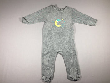 Pyjama velours gris lune