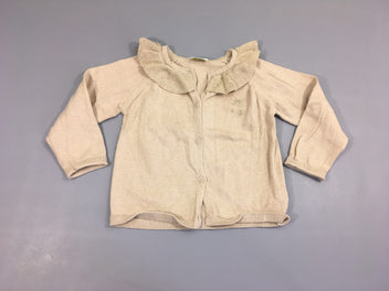 Gilet beige col irisé