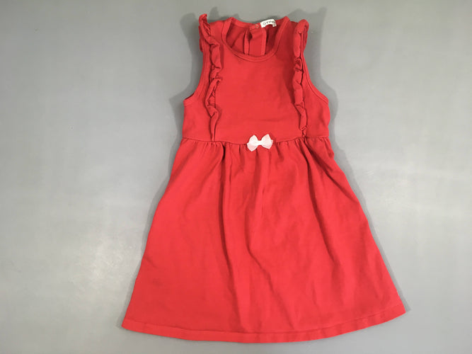 Robe s.m molleton rouge noeud, moins cher chez Petit Kiwi