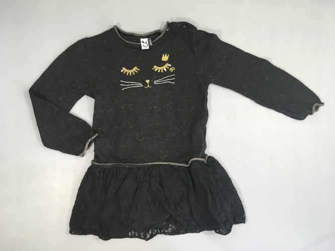 Robe m.l pull noir irisé bas tulle, moins cher chez Petit Kiwi