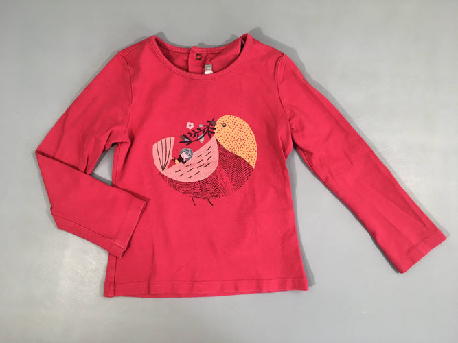 T-shirt m.l rose vif oiseau, moins cher chez Petit Kiwi