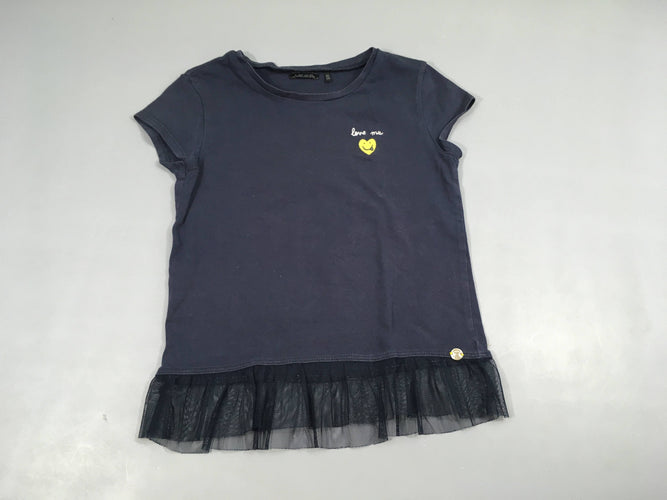 T-shirt m.c bleu foncé Love me Tulle bas, moins cher chez Petit Kiwi