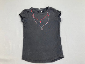 T-shirt m.c gris foncé effet collier