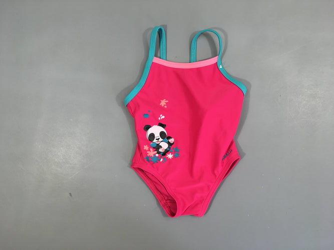 Maillot rose vif panda, moins cher chez Petit Kiwi