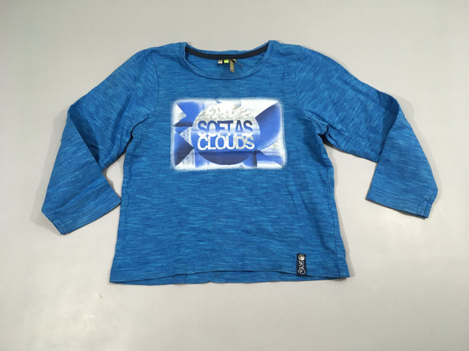 T-shirt m.l bleu flammé Clouds, moins cher chez Petit Kiwi