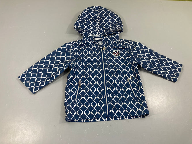 Veste coupe vent bleu foncé pagaies en croix, moins cher chez Petit Kiwi