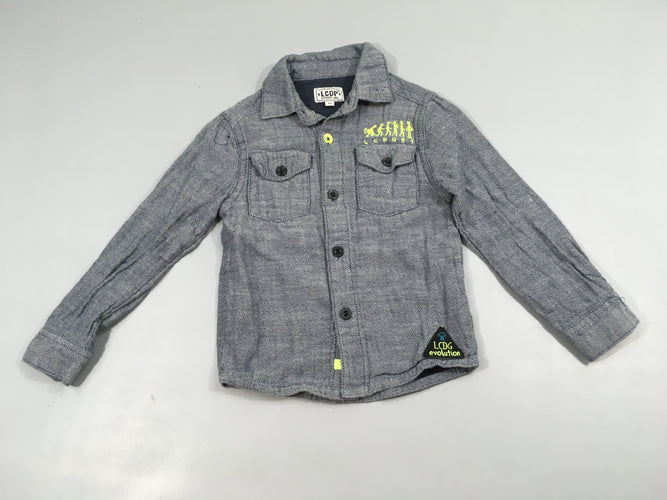 Chemise m.l denim gris évolution, moins cher chez Petit Kiwi