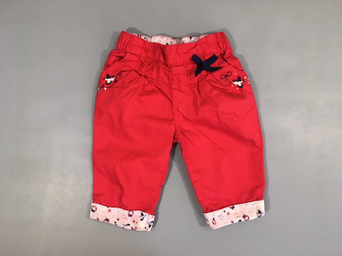 Pantalon rouge à revers, moins cher chez Petit Kiwi