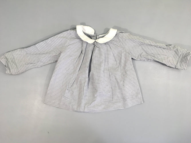 Blouse ml gris pois col, moins cher chez Petit Kiwi