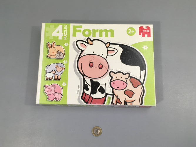 4 Puzzles Form animaux +2a-Une pièce présente marque de pliage Complet, moins cher chez Petit Kiwi