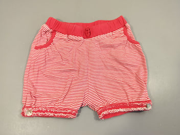 Short rayé rose et blanc  95% coton 5% élasthanne