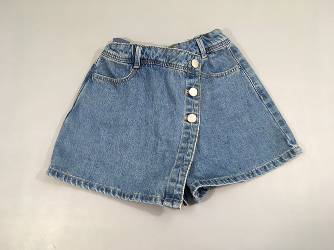 Short jean effet superposé jupe, moins cher chez Petit Kiwi