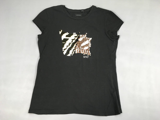 T-shirt m.c noir sequins, moins cher chez Petit Kiwi