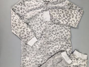 Surpyjama velours gris motif léopard