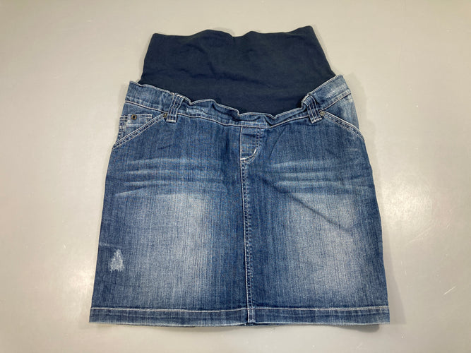 Jupe en jean de grossesse, moins cher chez Petit Kiwi