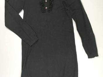 Robe pull m.l noire froufrou col