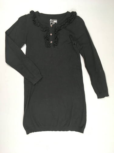 Robe pull m.l noire froufrou col, moins cher chez Petit Kiwi