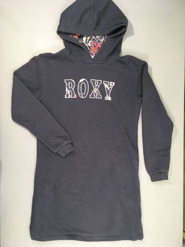 Robe sweat m.l à capuche bleue Roxy Boulochée, moins cher chez Petit Kiwi