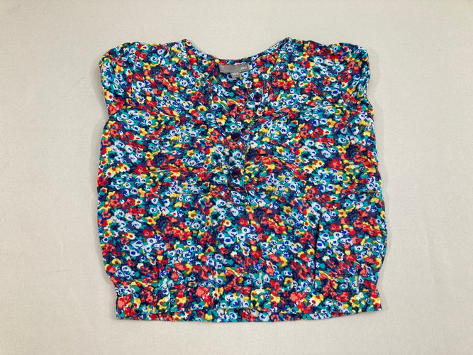 Blouse m.c fleurie couleur, moins cher chez Petit Kiwi