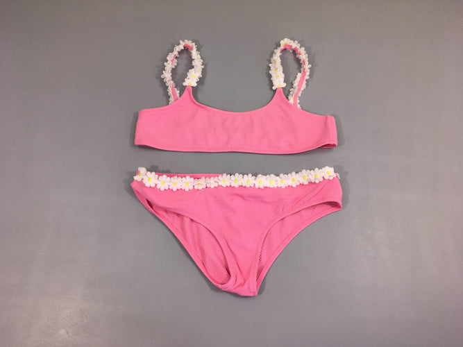 Bikini rose texturé fleurs, Calzedonia, moins cher chez Petit Kiwi