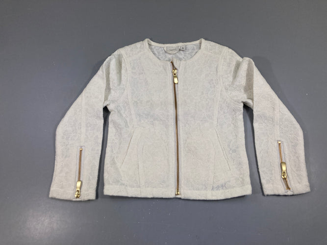 Gilet/Veste zippée dentelle blanche, moins cher chez Petit Kiwi