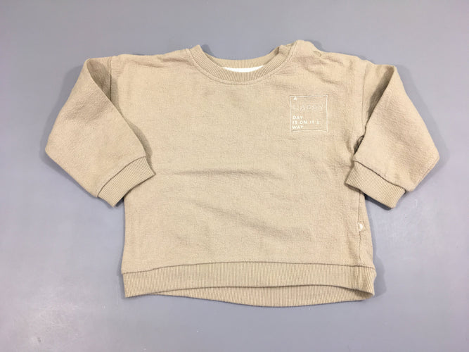 Pull beige Happy, moins cher chez Petit Kiwi