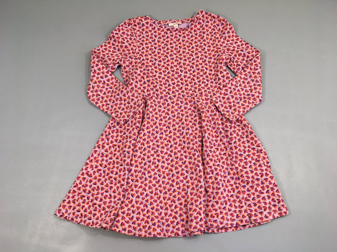 Robe m.l molleton rose coeurs, moins cher chez Petit Kiwi