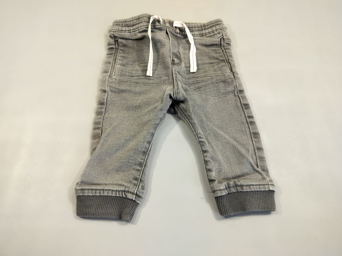 Pantalon denim gris taille et chevilles élastiques, moins cher chez Petit Kiwi