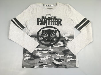 T-shirt m.l gris chiné Black Panther, un peu bouloché