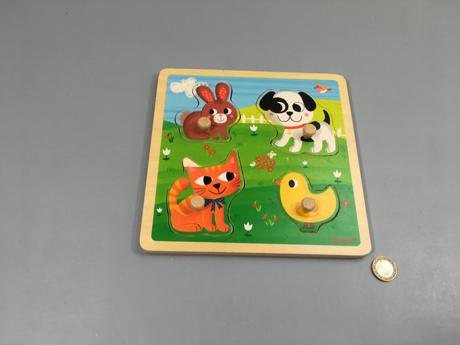 Planche puzzle en bois animaux, moins cher chez Petit Kiwi