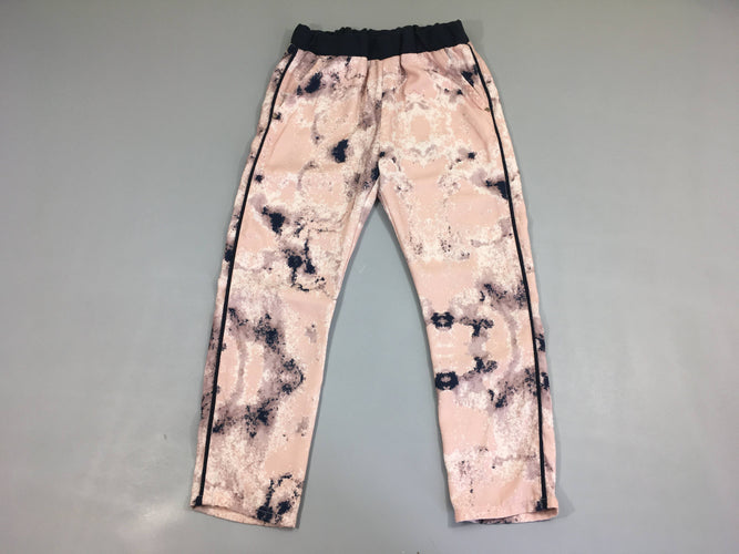 Pantalon fluide rose motifs bleu, moins cher chez Petit Kiwi