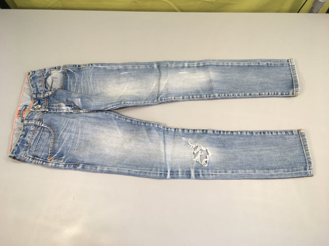 Jeans clair effet troué, moins cher chez Petit Kiwi