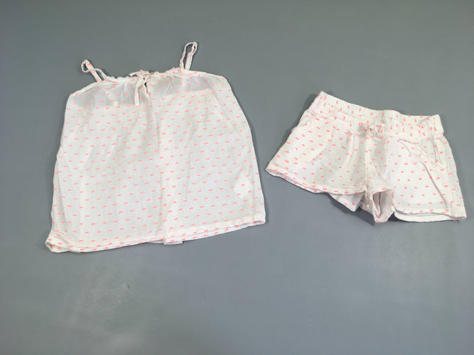 Pyjashort 2pcs coton blanc motifs samon néon, Etam, moins cher chez Petit Kiwi