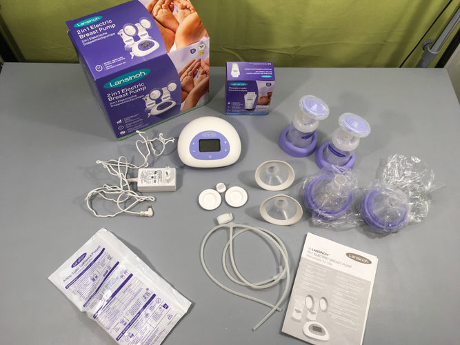 Complet Lansinoh 2in1 electric breast pump, tire-lait éléctrique, moins cher chez Petit Kiwi