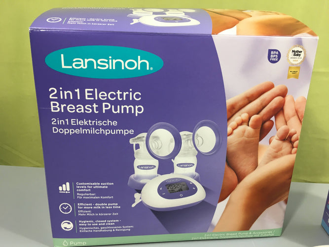 Complet Lansinoh 2in1 electric breast pump, tire-lait éléctrique, moins cher chez Petit Kiwi