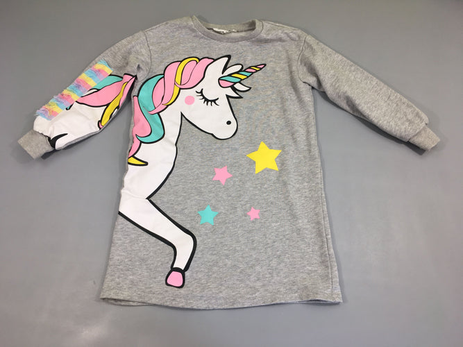 Robe m.l molleton gris chiné licorne, moins cher chez Petit Kiwi