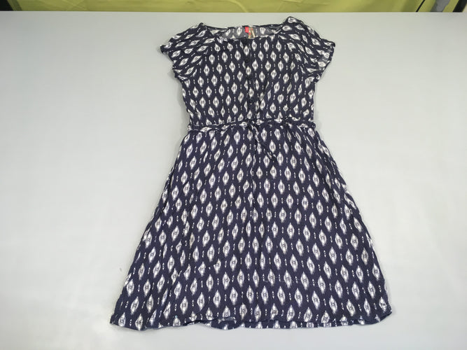 Robe m.c légère bleu foncé motifs, moins cher chez Petit Kiwi