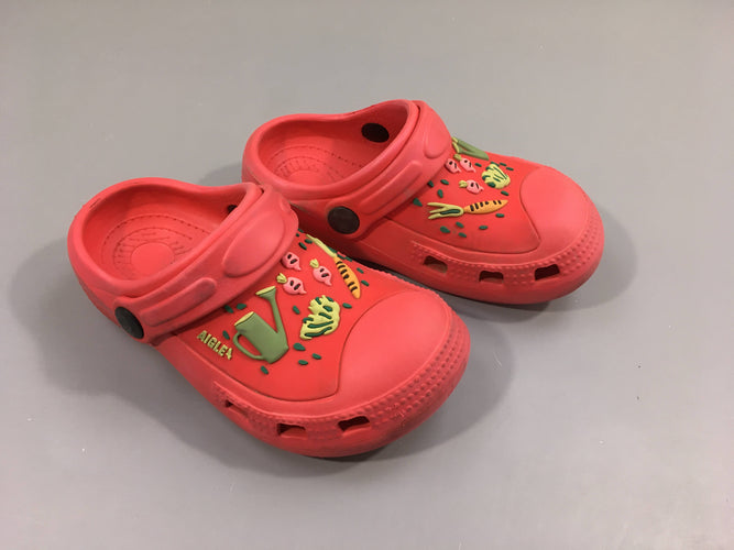 Sabots style crocs rouge légumes, 27, moins cher chez Petit Kiwi